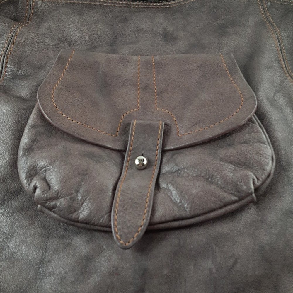 Sofia C Extra Large Beautiful Brown Smooth Italian Leather Shopper Shoulder Bag